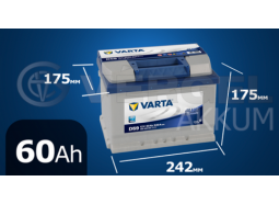 Аккумулятор автомобильный VARTA 60 А/ч D59 Blue Dynamic обратная полярность (низкий)