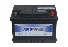 Аккумулятор автомобильный AUTOPOWER 74 А/ч 574 104 068 A74L3 обратная полярность
