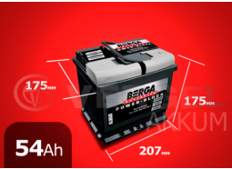 Аккумулятор автомобильный BERGA 54 А/ч power-block обратная полярность