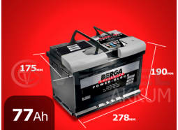 Аккумулятор автомобильный BERGA 77 А/ч power-block обратная полярность