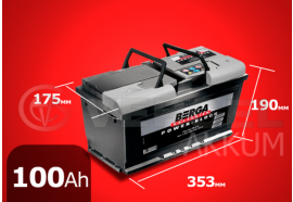 Аккумулятор автомобильный BERGA 100 А/ч power-block обратная полярность