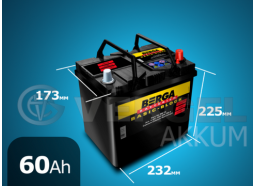 Аккумулятор автомобильный BERGA 60 А/ч basic-block обратная полярность (asia)