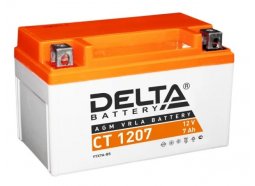 Аккумулятор для мототехники DELTA CT 1207 105 А прям. пол. 7 Ач (YTX7A-BS)