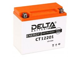 Аккумулятор для мототехники DELTA CT 12201 270 А обр. пол. 20 Ач (YTX20L-BS, YTX20HL-BS, YB16L-B, YB18L-A)