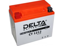 Аккумулятор для мототехники DELTA CT 1212 180 А прям. пол. 12 Ач (YTX14-BS, YTX12-BS)