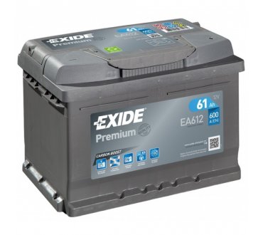 EXIDE Premium EA612 (61R) низкий 600 А обр. пол. 61 Ач (EA612)