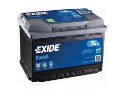 Аккумулятор автомобильный EXIDE Excell EB740 (74R) 680 А обр. пол. 74 Ач (EB740)