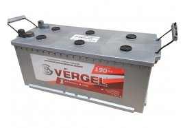 Аккумулятор автомобильный VERGEL 190 А/ч болт прямая полярность (росс.)
