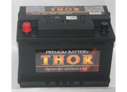 Аккумулятор автомобильный THOR 77 А/ч 57413 прямая полярность
