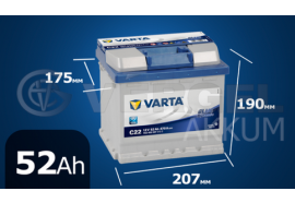 Аккумулятор автомобильный VARTA 52 А/ч C22 Blue Dynamic обратная полярность