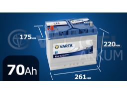 Аккумулятор автомобильный VARTA 70 А/ч E24 Blue Dynamic прямая полярность (выс. asia)