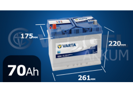 Аккумулятор автомобильный VARTA 70 А/ч E24 Blue Dynamic прямая полярность (выс. asia)