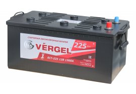 Аккумулятор автомобильный VERGEL 225 А/ч обратная полярность (евро.)